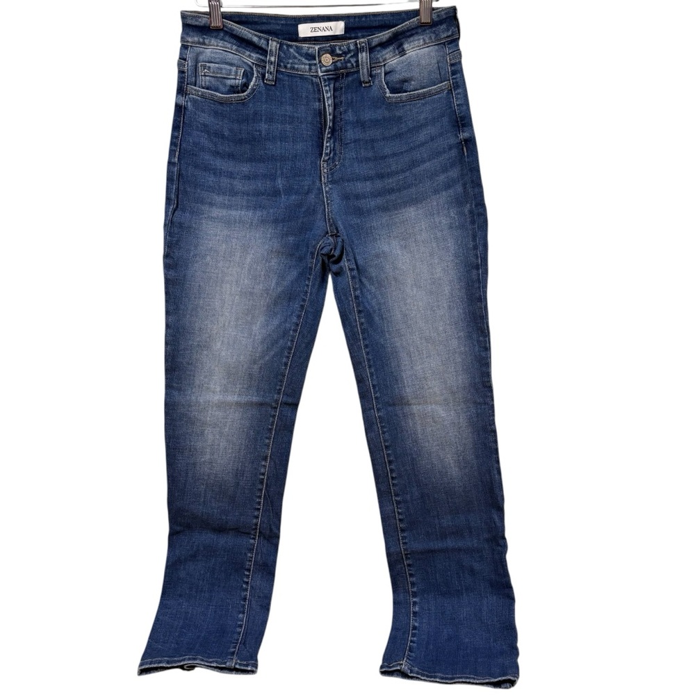 Zenana Premium Denim High Rise Straight‎ Leg Jeans Medium Wash Size 27 #646